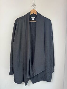 Athleta Pranayama Restore Open-Front Draped Cardigan Sweater in Sage
